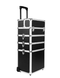 Multi-function 4 in 1 Beauty Cosmetic makeup nail hairdressing Beauty Case black Vanity Trolley