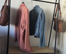 Stylish coat rack and shoe storage