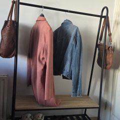 Stylish coat rack and shoe storage