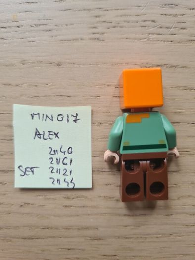 lego min017 alex, set minecraft 21140, 21161, 21121, 21144