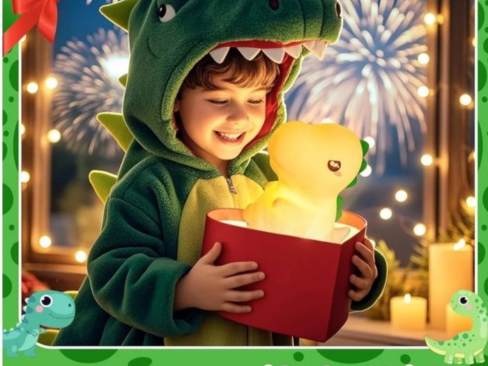 One Fire Dinosaur Night Light Kids LampBedroom, Colour Changing Baby Night Light, Silicone Dinosaur Lamp, USB Rechargeable Battery Lamp Kids Light Night Bedroom Decor,Cute Dinosaur GiftsBaby (WH-A27)