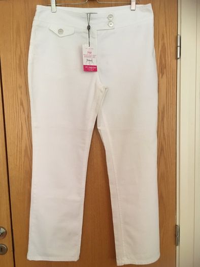 M&S PER UNA Straight Leg White Trousers 16 New