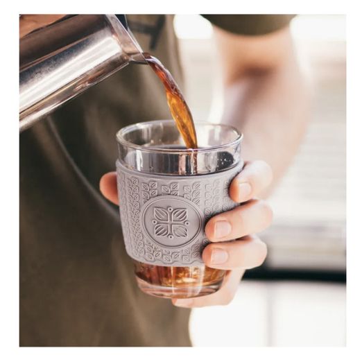 Funk My World - Grey Eco-Friendly Travel Mug Borosilicate Glass - 12oz Barrister Friendly