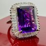 Amethyst Moissanite Halo Ring Image 3
