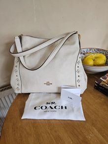 Coach Leather Cream Shoulder Bag / New