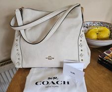 Coach Leather Cream Shoulder Bag / New