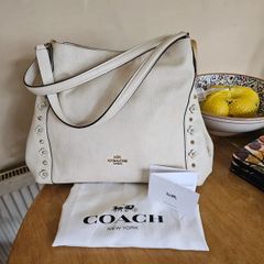 Coach Leather Cream Shoulder Bag / New