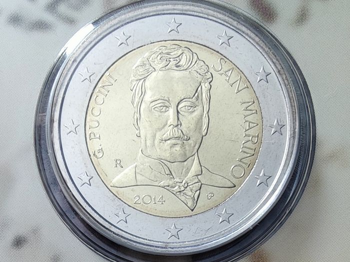 San Marino 2 Euro Brilliant Uncirculated Coin 2014 - Giacomo Puccini