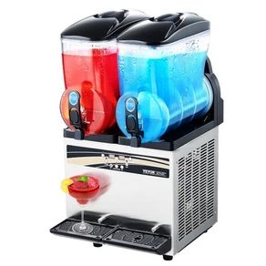 Commercial Frozen Drink Maker, 15Lx2 Double Tank Slushy Machine, 120 Cups Stainless Steel Margarita Smoothie Frozen Drink Machine