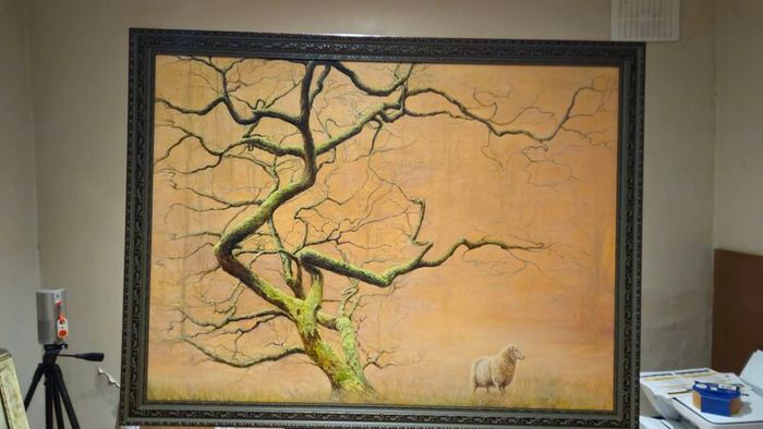 Original Oil Painting  - Peach Sunset