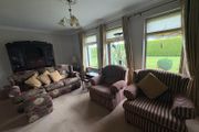 Traditional Fabric Living Room Suite. 3-Seater Sofa, Footstool &amp; 2 Armchairs