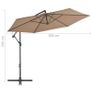 Cantilever Umbrella with Aluminium Pole 300 cm Taupe Image 2