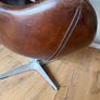 Brown Leather Egg Chair - Arne Jacobson Style - Quality Reproduction Image 6