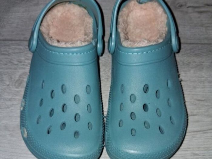 Brand New M&S Unisex Crocs With Cosy Fur Lining - Colour - Dusted Aqua - Size - U.K.12 - RRP - 10.00 - Sterling - 13.99 - Euro