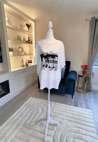 White & Black T-Shirt from Primark. Size XL UK 14 / EU 42