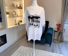 White & Black T-Shirt from Primark. Size XL UK 14 / EU 42
