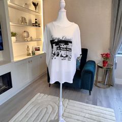 White & Black T-Shirt from Primark. Size XL UK 14 / EU 42