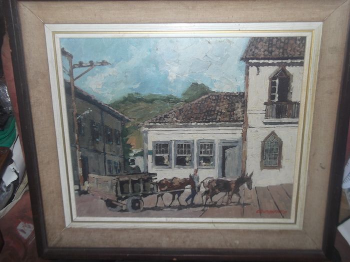 a lovely oil painting on canvas,signed by glauco chaves