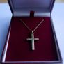 Antique Gold Plated  Cross Pendant Chain Necklace (antique chain clasp) length 17" - 4,7g Image 6