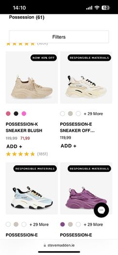 Size 6 - BRAND NEW - Steve Madden possession runners/trainers