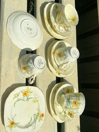 Tea Set vintage China Daffodil pale yellow