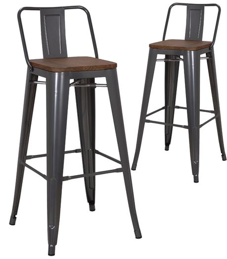 Metallic Grey kitchen Bar Stools
