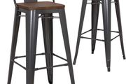 Metallic Grey kitchen Bar Stools