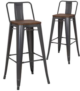 Metallic Grey kitchen Bar Stools