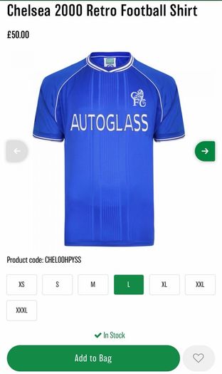 Official Chelsea FC Retro Home Shirt 1998/2000 - Score Draw