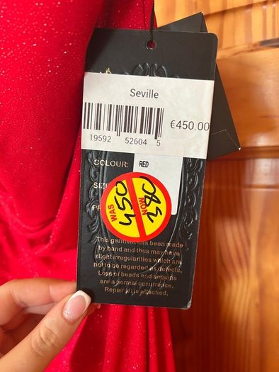 Dani's Closet red sparkly cross back debs dress