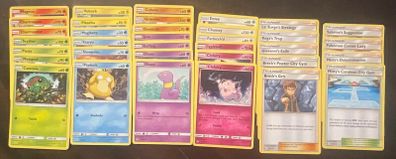 Pokemon Sun and Moon Series Hidden Fates Full Set Common Uncommon and Trainers 35 cards