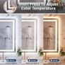 Bathroom Mirror With LED Lights, 70x100cm Wall Mounted Vanity Mirror, 3 Colours Dimmable, Illuminated Backlit Demister Pad, HD Tempered Glass IP44, Vertical or Horizontal Image 3