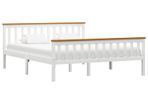 Bed Frame White Solid Pinewood 150 x 200 cm