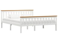 main image for ad Bed Frame White Solid Pinewood 150 x 200 cm