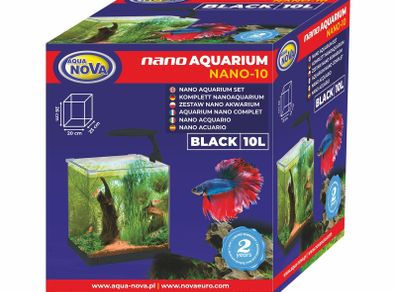 Aqua Nova Aquarium Set NANO-10 Black 10L LED Light And Filter