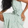 Green strappy midi dress Image 4