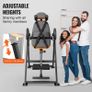 Inversion Table, 300lbs Capacity Heavy Duty Inversion Table, Decompression Back Stretcher Machine, Strength Training Equipment with Headrest, Ankle Lock, Adjustable Protective Belt, Orange/Black Image 5