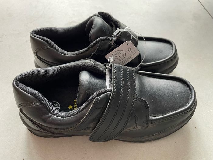 Boys black school shoes size UK2 brand New
