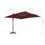 Cantilever Umbrella with Aluminium Pole Bordeaux Red 400x300 cm Image 8
