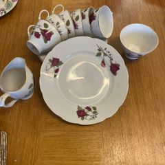 Vintage 6 Cmielow tea cups, sugar bowl and jug