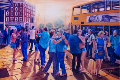 Original Oil Painting - Salsa Afternoon on Burgh Quay