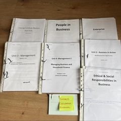 Yeats College Leaving Cert Higher level Business notes