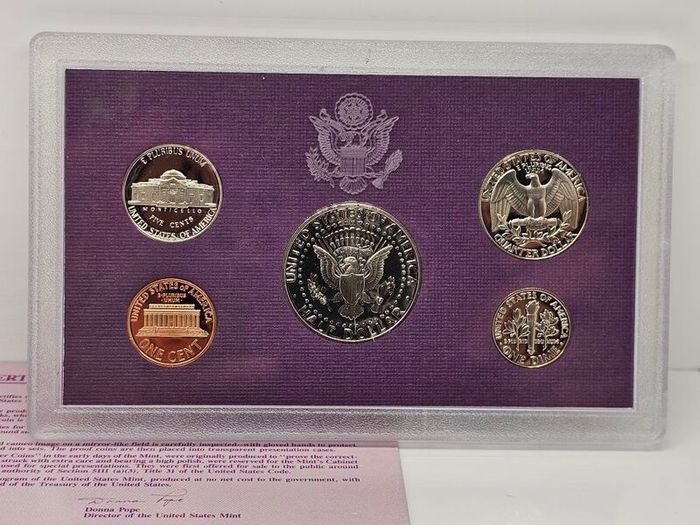 USA United States 1991 S Proof Set Half Dollar Quarter Dime Nickel Penny in Original Holder