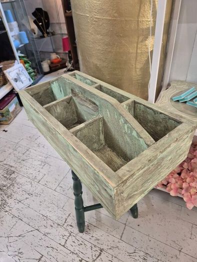 Vintage solid wood Tidy trough caddy