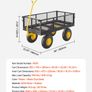 Steel Garden Cart 900lb Capacity Heavy Duty Yard Wagon Cart 10in Tires Image 2