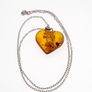 Natural Baltic Amber Heart 925 Silver Necklace Image 6