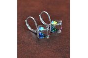 Silver Earrings with Sparkly Gems