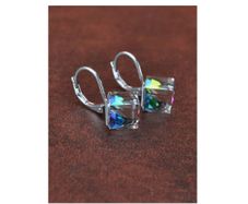 Silver Earrings with Sparkly Gems