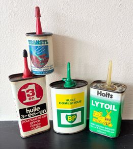 Job lot of 4 Vintage Oil Cans