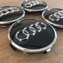 4 x Audi Alloy Wheel Centre Caps 61mm Black Image 3